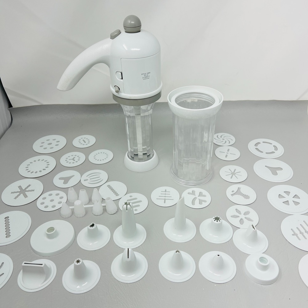Bonjour Cookie Factory Battery Operated Cookie Press Decorating Kit 39 Piece Set
